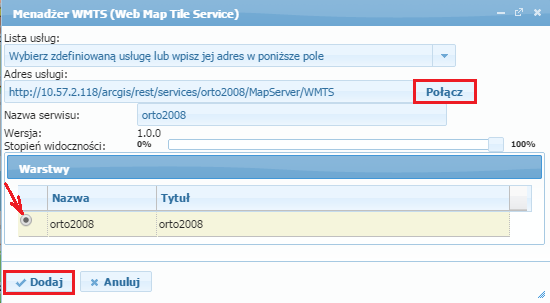 2 wmts dodawanie warstwy