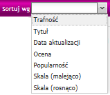 metadane sortowanie wg
